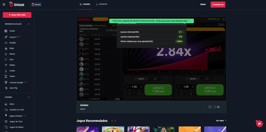 Aviator Blaze benef&iacute;cios
